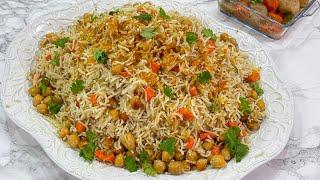 Afghan Chickpea Pulao Rice Ramadan Iftar نخود پلو ساده که از گوشت کرده خوشمزه تر است