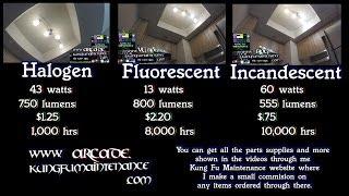 Remodeling Three Halogen vs Fluorescent vs Incandescent Light Bulbs Comparison Renovation Video