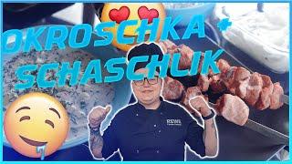 VLOGxKochen | RUSSISCHES SCHASCHLIK/шашлык und OKROSCHKA/окрошка + ÜBERRASCHUNG | GRILLEN mit ANDREJ