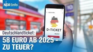 Deutschlandticket: Preis steigt 2025 auf 58 Euro – Was bedeutet das für Fahrgäste? | NDR Info