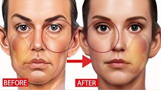 15 mins! Fix Middle Cheek Lines, Eye Bags, Tear Troughs. Anti-Aging Exercise to look younger!