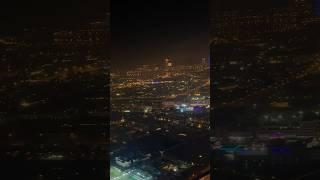 Dubai City Night view from Plane