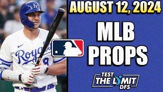 Top 5 MLB Player Prop Picks for Prizepicks | Monday 8/12/2024 | HIT A 25x TODAY!