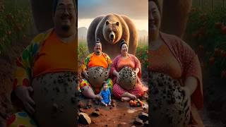 Evolution of cat: Sumo wrestler & woman sitting on dirty road with bear 3 #cat#cute#love#shorts