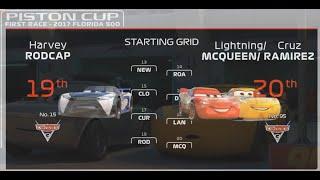 Cars 3 starting grid with F1 graphics