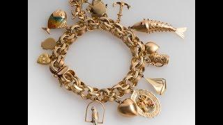 ESTATE 14K YELLOW GOLD VINTAGE CHARM BRACELET