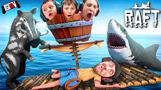 RAFT 2021!  Low iQ Raftmates vs. SHARK (FGTeeV Boys Gameplay)