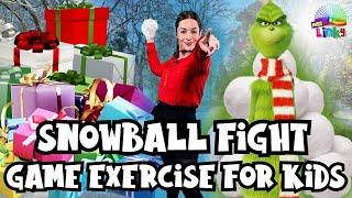 Christmas Snowball Game Exercise | Learn How To Throw A Ball | Indoor Workout For Kids