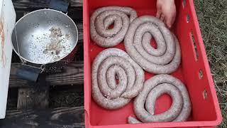 Making a Hungarian liver, heart,rice sausage at home - Alföldi  recipe