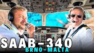 Cargo Pilot Working Day: Czech Republic (Brno) - Malta Flight on a SAAB 340