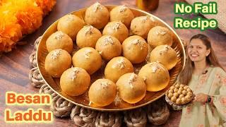 बेसन के लड्डू का ७-६-५ फार्मूला | Besan ke Laddoo Recipe | How to make Besan Laddoo | kabitaskitchen