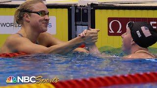 Olympic champions battle in classic, surprising women's 100 breaststroke World title | NBC Sports