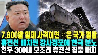 7,800발 일제 사격이면 北은 국가 멸망 휴전선 배치된 장사정포에 한국 분노 천무 300대 모조리 휴전선 집중 배치