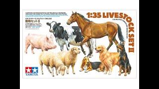 Unboxing 1/35 scale Tamiya Livestock Set II Series No.385