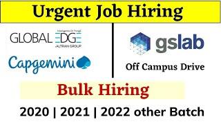 Capgemini (Global Edge) | Gslab Off Campus Drive 2022 | 2021 | 2020 Batch - Off Campus Recruitment