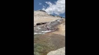 Natural Water slide in Yosemite National Park #yosemite #yosemiteationalpark #itraveler #shorts