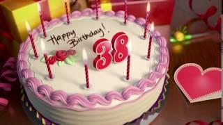 Happy 38th Birthday Cake Animation