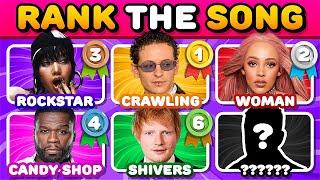 RANK THE SONG!  But Without Knowing the Next One | Music Quiz Challenge #2