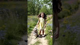 Cute Girl & her buddy(puppy)