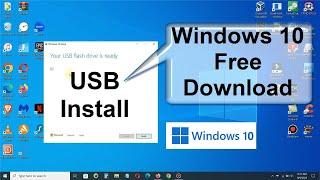 How to download Windows 10 USB Directly from Microsoft - USB Install - Full Version Free & Easy