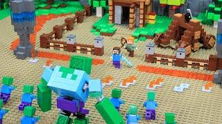 1000 Zombies VS The Best Defense Base In Leg Minecraft | Lego Minecraft Animation BRICKMINE