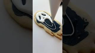 Ghost face cookie recipes and supplies linked in my bio #cookiedecorating #oddlysatisfying #asmr