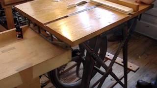 Barnes Treadle Saw & Pedal Lathe at the Woodwright's School