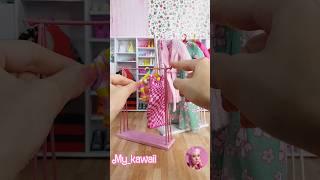 DIY clothes rack for Barbie dolls #my_kawaii #diy #barbie #diycrafts