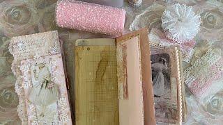 Decorating My Pink Shabby Vintage Flip Flop Journal. Craft and Chat (SOLD)