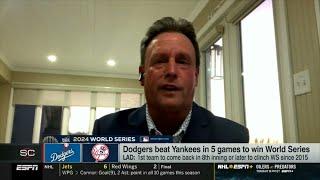 Karl Ravech reacts to Dodgers rally from 5 run deficit to beat Yankees 7-6 and win 2024 World Series