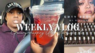 WEEKLY VLOG! Random day grocery shopping | Starbucks| Ulta &More |WhitneyAaliyahh