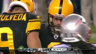 Jeff Reed shanks 26 yard field goal  - Patriots @ Steelers 2010