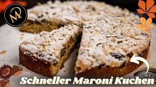 Einfacher Maroni Streuselkuchen - Vermicelles Kastanien Kuchen mit Streusel