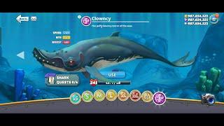  Hungry shark world| clowncy shark unlocked | all shark unlocked | mega giant sharks