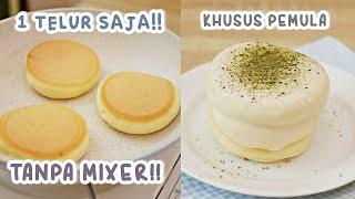 NO MIXER SOUFFLE PANCAKE WITH ONE EGG ~ BEGINNER FRIENDLY