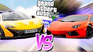 Сравнение Тачек - Lamborghini Aventador VS Mclaren P1 - GTA 5 mods