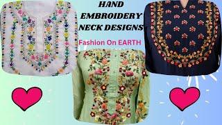 Hand Embroidery Neck Designs|Easy Hand Embroidery Designs For Neck|Hand Embroidery Designs