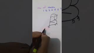 easy Bird drawing use of number 1se 7 tak #tuitionvlog #viralvideo #shortsvideo
