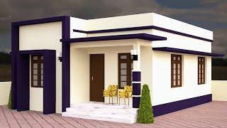 2bhk, 572 sqft single floor house plan and elevation