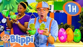 Blippi's Digs for DINOSAUR EGGS | Blippi Painting for Kids  | Moonbug Kids - Art for Kids ️