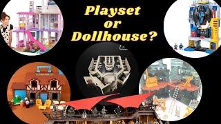 How do you define a PLAYHOUSE versus a DOLLHOUSE for toys action figures dolls and furniture? vs