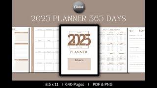 Ready to Upload 2025 Planner 365 Days | Kdp Interior | Free KDP | KDP | KDP Templates