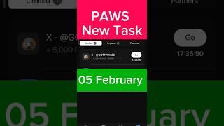 Paws new task - 5 February 2025 |paws new update | paws airdrop new task |