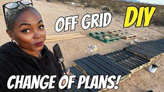 DEVELOPING OUR RAW LAND OFF GRID! BUILDING STRUCTURES USING FREE PALLETS! VEGAS VLOG!