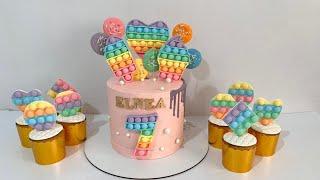  RAINBOW POP IT CAKE  - Ice cream PoP It CAKE Topper - Deniz cake