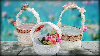 how to make flower basket for wedding|| flower girls basket||easter basket- valentine gift basket