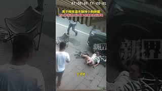 四川德阳。男子抱狗子转圈圈，狗子没事，他有事：晕了，晕了！｜China Today 中国头条