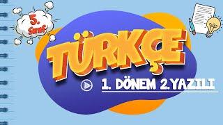 5. Sınıf 1. Dönem 2. Yazılı Hazırlık I Türkçe