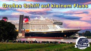 Ein spektakuläres Manöver zum Staunen! - Kreuzfahrtschiff in der Emsüberführung.