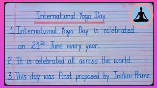 10 Lines Essay On International yoga Day In English l Essay On Importance Of Yoga In English l Yoga